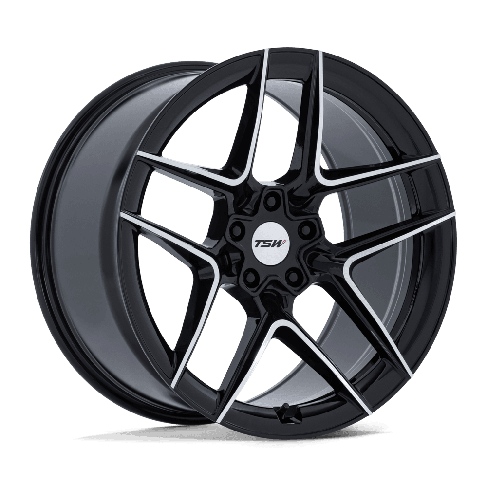 TSW TW008 SLIPSTREAM 19X9.5 25 5X112 GLOSS BLACK W/ MACHINED FACE