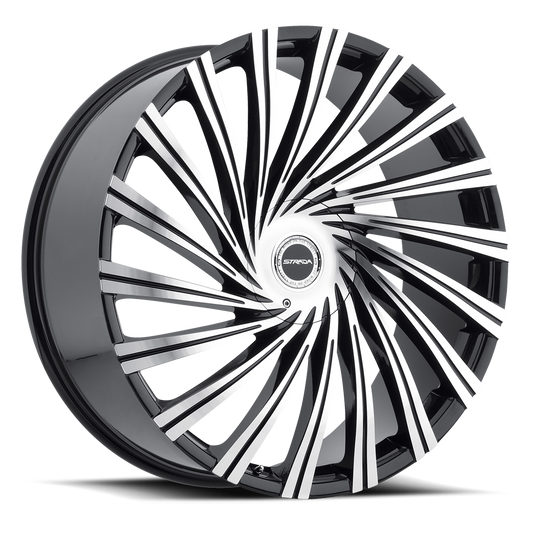 STRADA S49 TORNADO 24X10 15MM 5X115/5X120 GLOSS BLACK MACHINED | S49450115GBM
