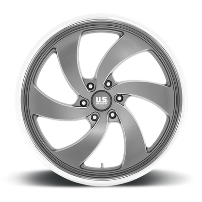 US Mag 1PC U133 DESPERADO 24X10 5 5X120.65 ANTHRACITE MILLED DIAMOND CUT MILLED