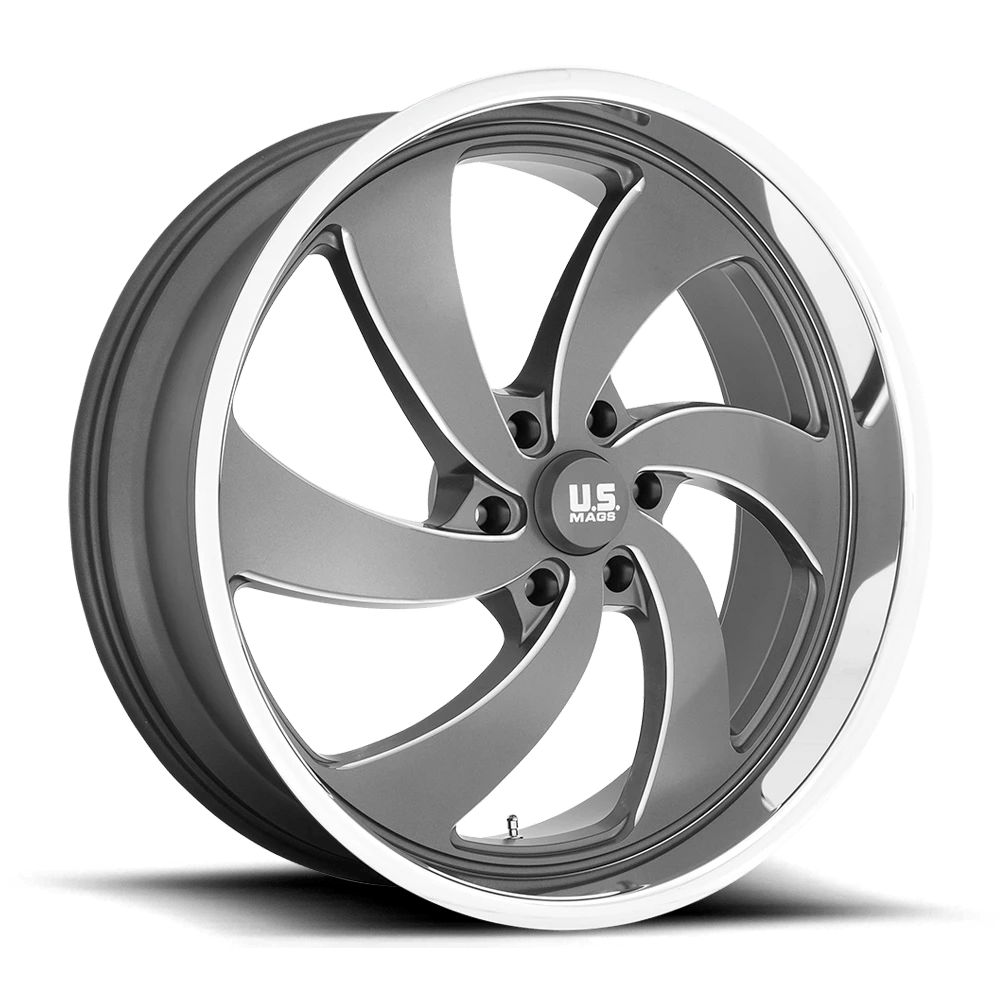 US Mag 1PC U133 DESPERADO 24X10 25 6X139.7 ANTHRACITE MILLED DIAMOND CUT MILLED