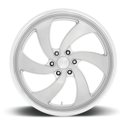 US Mag 1PC U134 DESPERADO 22X8.5 1 5X120.65 SILVER BRUSHED FACE MILLED DIAMOND CUT MILLED