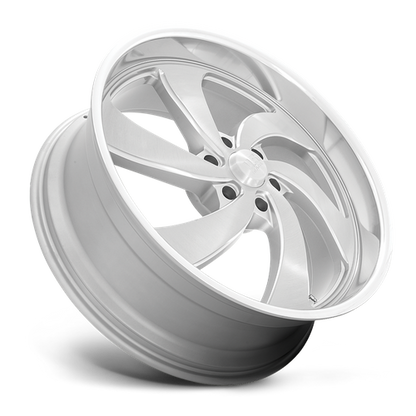 US Mag 1PC U134 DESPERADO 24X9 25 6X139.7 SILVER BRUSHED FACE MILLED DIAMOND CUT MILLED
