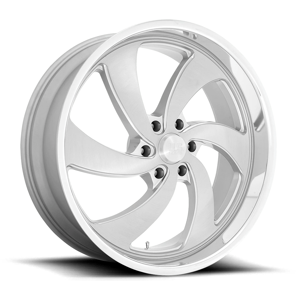 US Mag 1PC U134 DESPERADO 24X9 25 6X139.7 SILVER BRUSHED FACE MILLED DIAMOND CUT MILLED