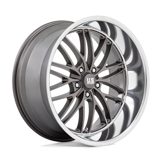 US Mag 1PC U139 SANTA CRUZ 22X10.5 0 5X127/5X5.0 ANTHRACITE WITH DIAMOND CUT LIP
