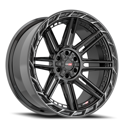 VORTEK VRP-501 20X9 12 5X127/5X139.7 BLACK DIAMOND CUT RING WITH DARK TINT