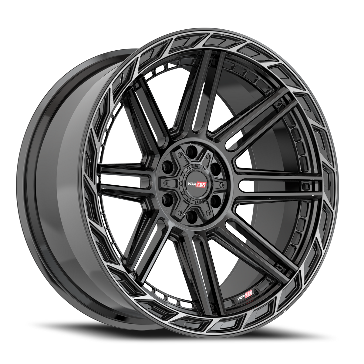 VORTEK VRP-501 24X11 -24 6X135/6X139.7 BLACK DIAMOND CUT RING WITH DARK TINT