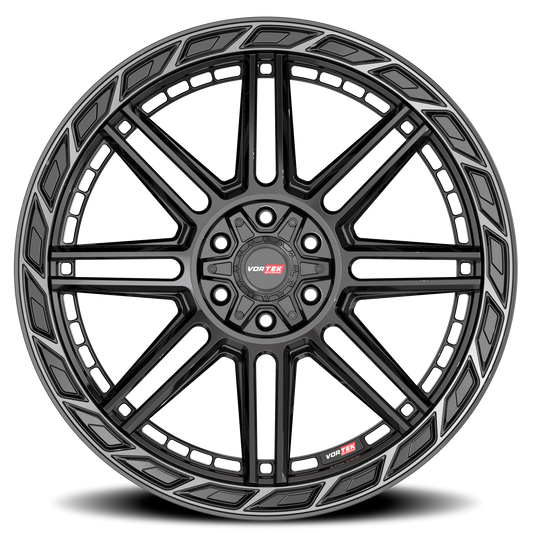 VORTEK VRP-501 20X10 -18 6X135/6X139.7 BLACK DIAMOND CUT RING WITH DARK TINT
