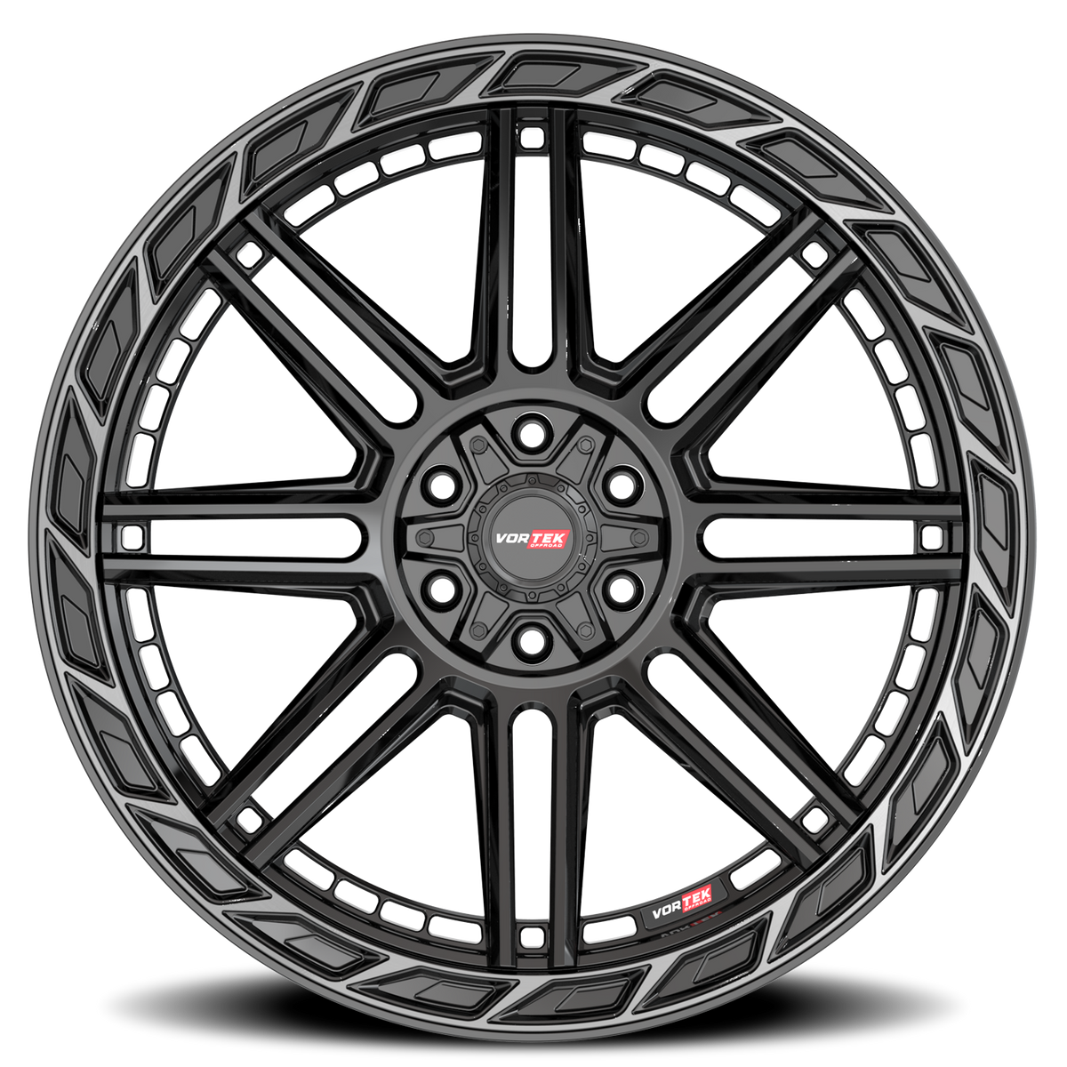 VORTEK VRP-501 24X11 -24 6X135/6X139.7 BLACK DIAMOND CUT RING WITH DARK TINT