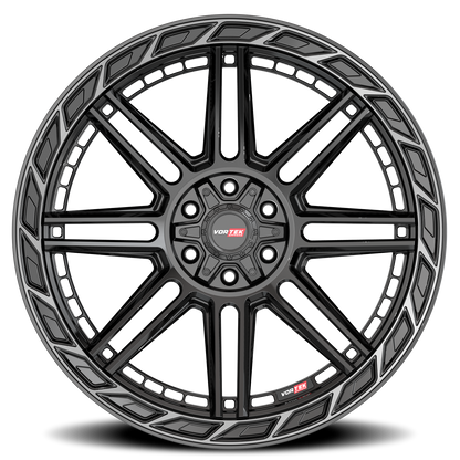 VORTEK VRP-501 24X11 -24 6X135/6X139.7 BLACK DIAMOND CUT RING WITH DARK TINT