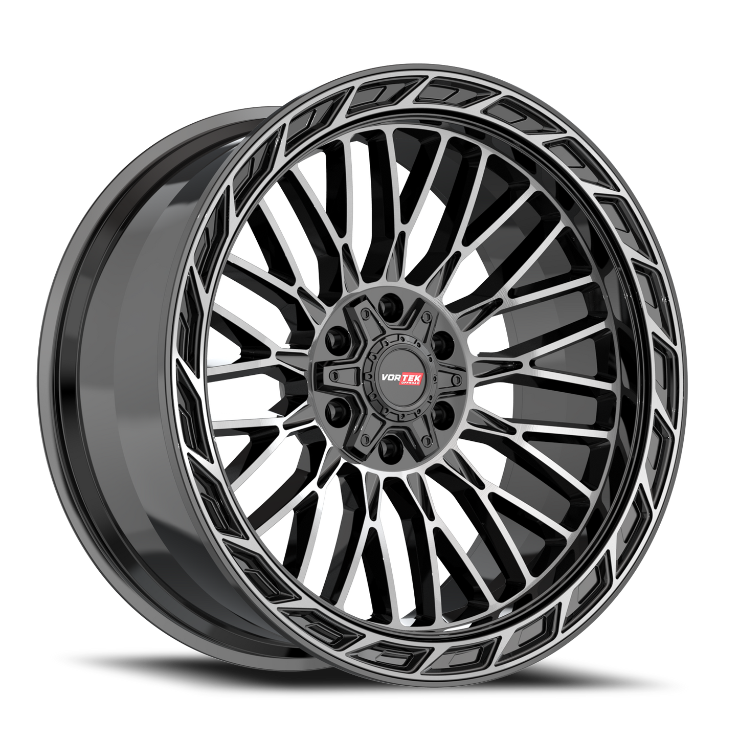 VORTEK VRP-502 20X9 18 5X139.7/5X150 BLACK DIAMOND CUT WITH DARK TINT