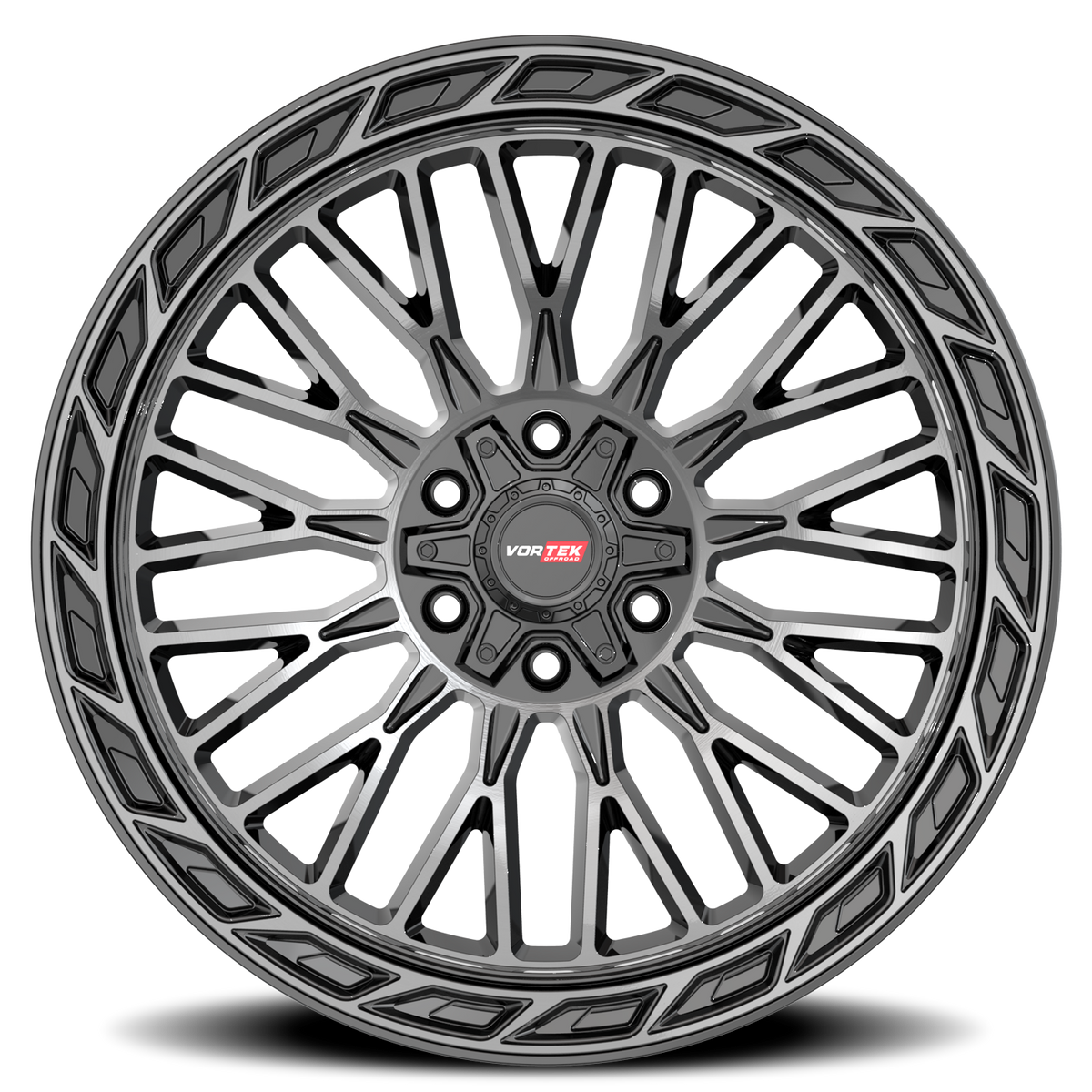 VORTEK VRP-502 20X9 18 5X139.7/5X150 BLACK DIAMOND CUT WITH DARK TINT