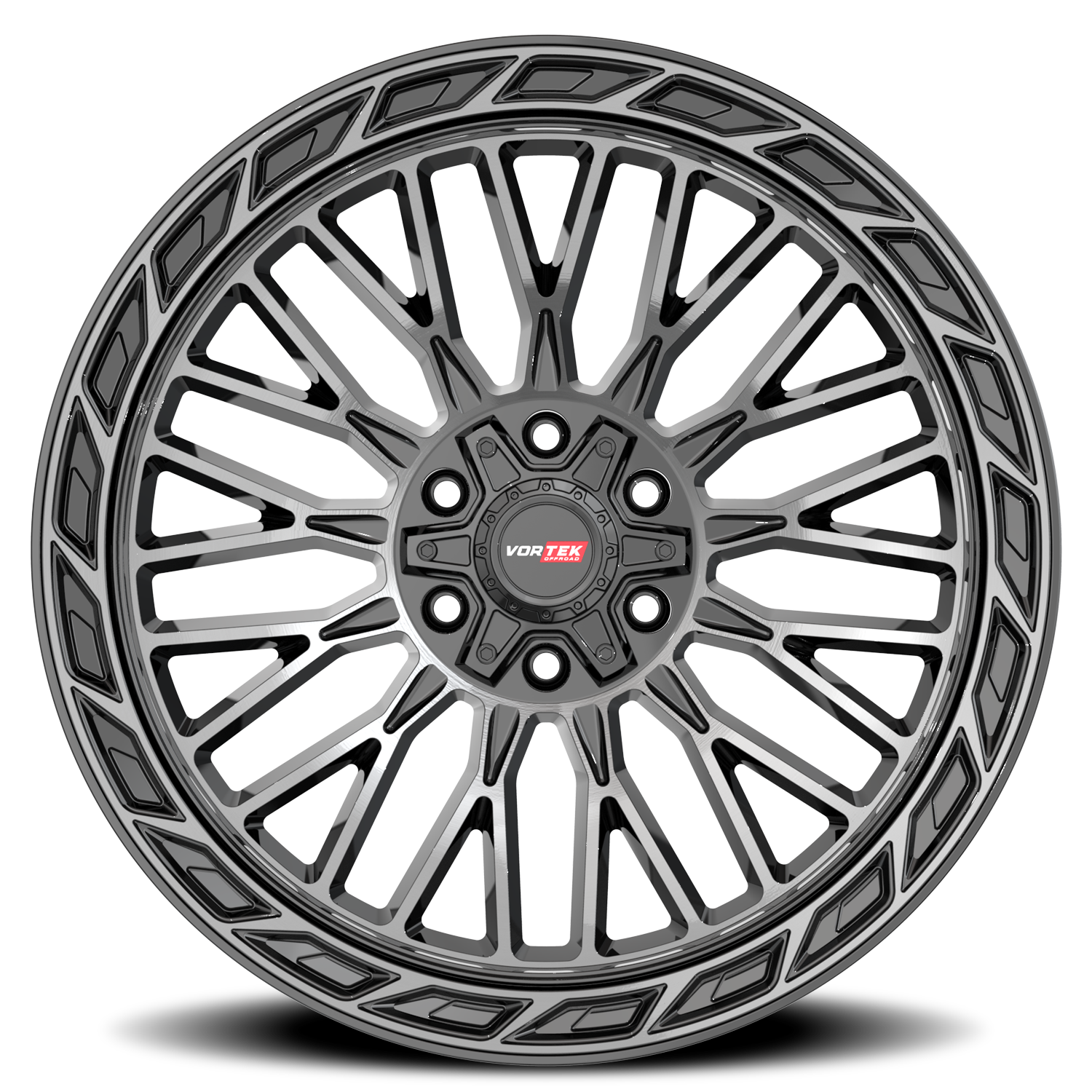 VORTEK VRP-502 20X9 18 5X139.7/5X150 BLACK DIAMOND CUT WITH DARK TINT