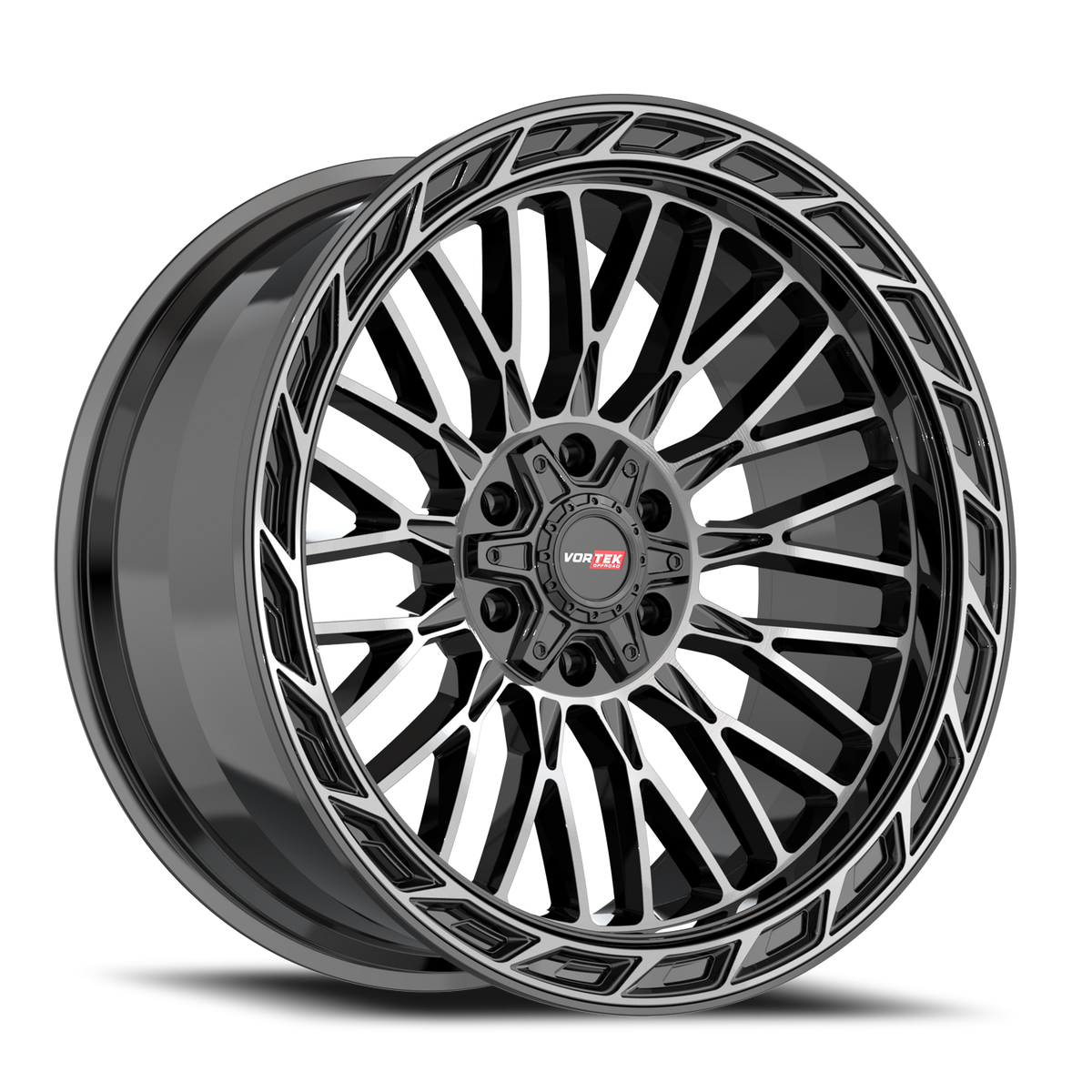 VORTEK VRP-502 20X9 0 6X135/6X139.7 BLACK DIAMOND CUT WITH DARK TINT
