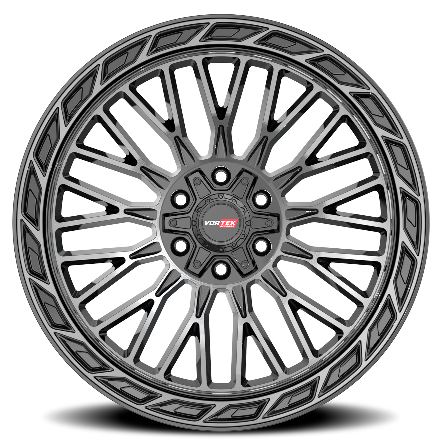 VORTEK VRP-502 20X9 18 6X135/6X139.7 BLACK DIAMOND CUT WITH DARK TINT