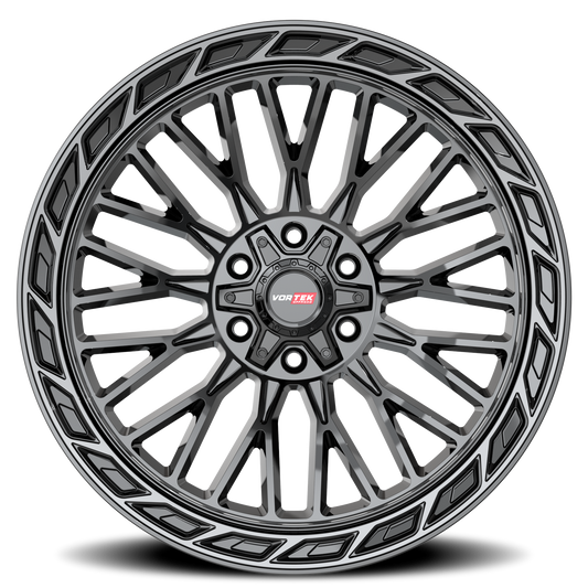 VORTEK VRP-502 20X10 -18 5X127/5X139.7 BLACK DIAMOND CUT RING WITH DARK TINT