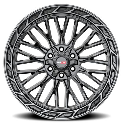 VORTEK VRP-502 20X9 12 5X127/5X139.7 BLACK DIAMOND CUT RING WITH DARK TINT