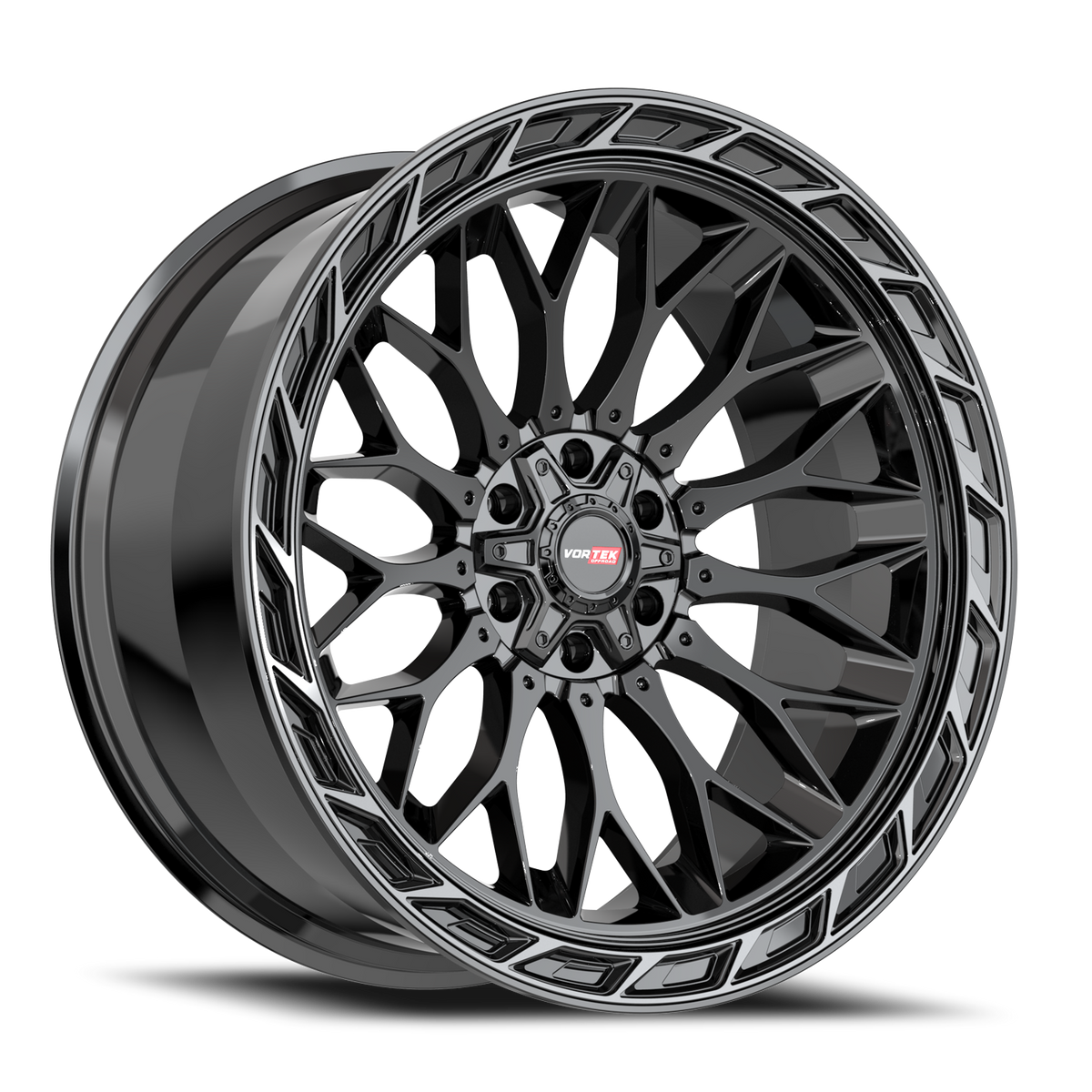 VORTEK VRP-503 20X9 0 5X127/5X139.7 BLACK DIAMOND CUT RING WITH DARK TINT