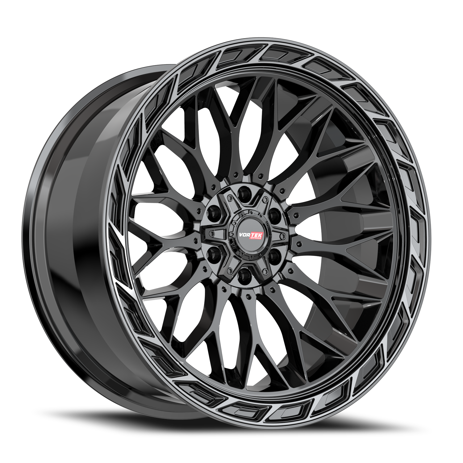 VORTEK VRP-503 20X9 0 5X127/5X139.7 BLACK DIAMOND CUT RING WITH DARK TINT