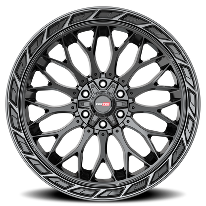 VORTEK VRP-503 20X9 0 5X139.7/5X150 BLACK DIAMOND CUT RING WITH DARK TINT