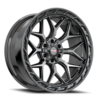 VORTEK VRP-504 20X9 0 5X139.7/5X150 BLACK DIAMOND CUT WITH DARK TINT