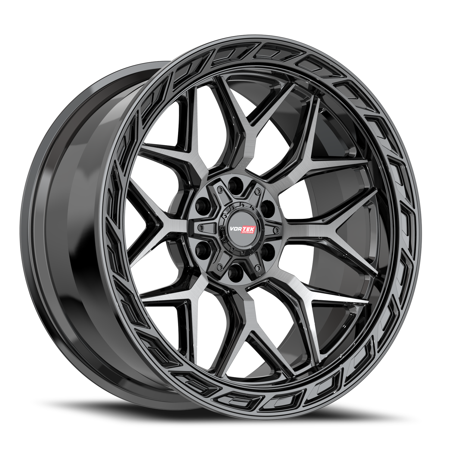 VORTEK VRP-504 20X9 0 5X127/5X139.7 BLACK DIAMOND CUT WITH DARK TINT