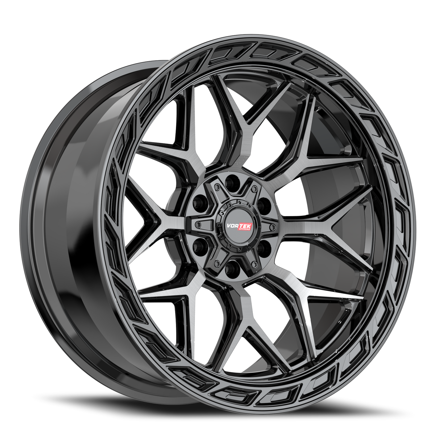VORTEK VRP-504 20X9 18 5X139.7/5X150 BLACK DIAMOND CUT WITH DARK TINT