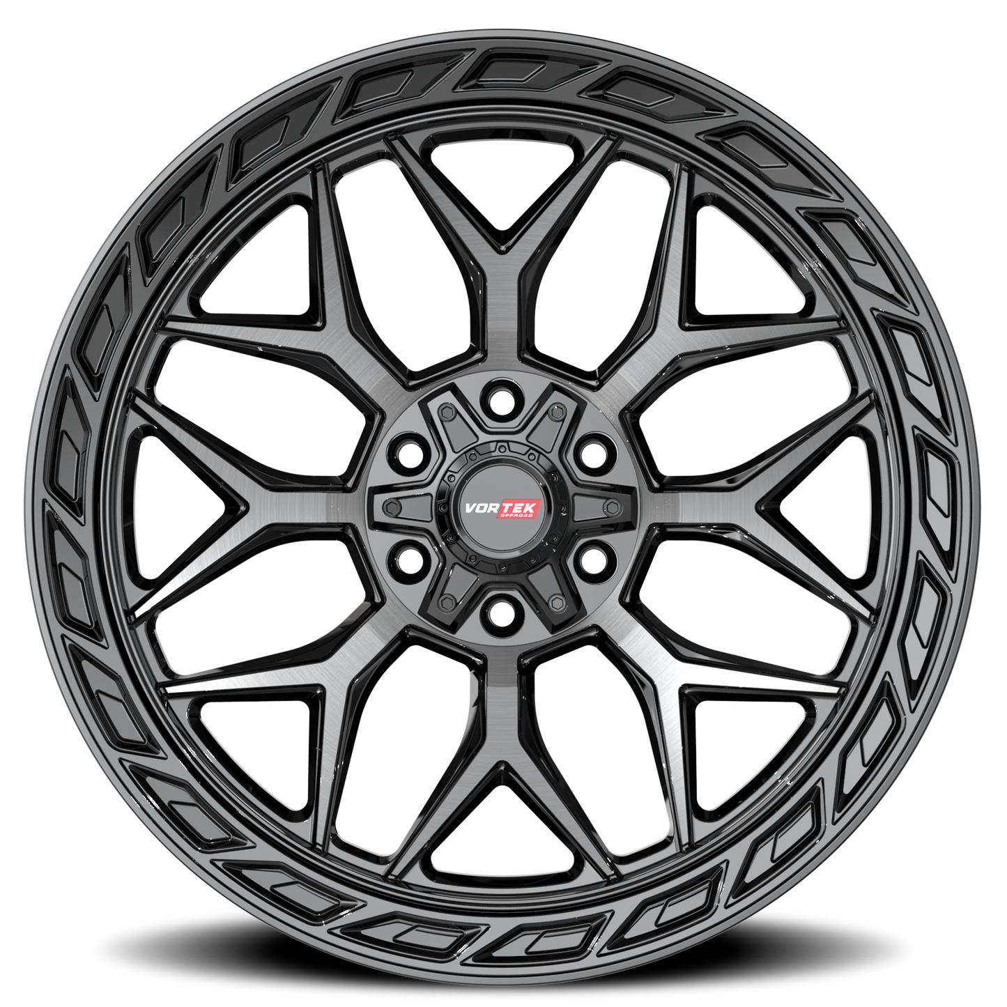 VORTEK VRP-504 20X9 18 5X139.7/5X150 BLACK DIAMOND CUT WITH DARK TINT