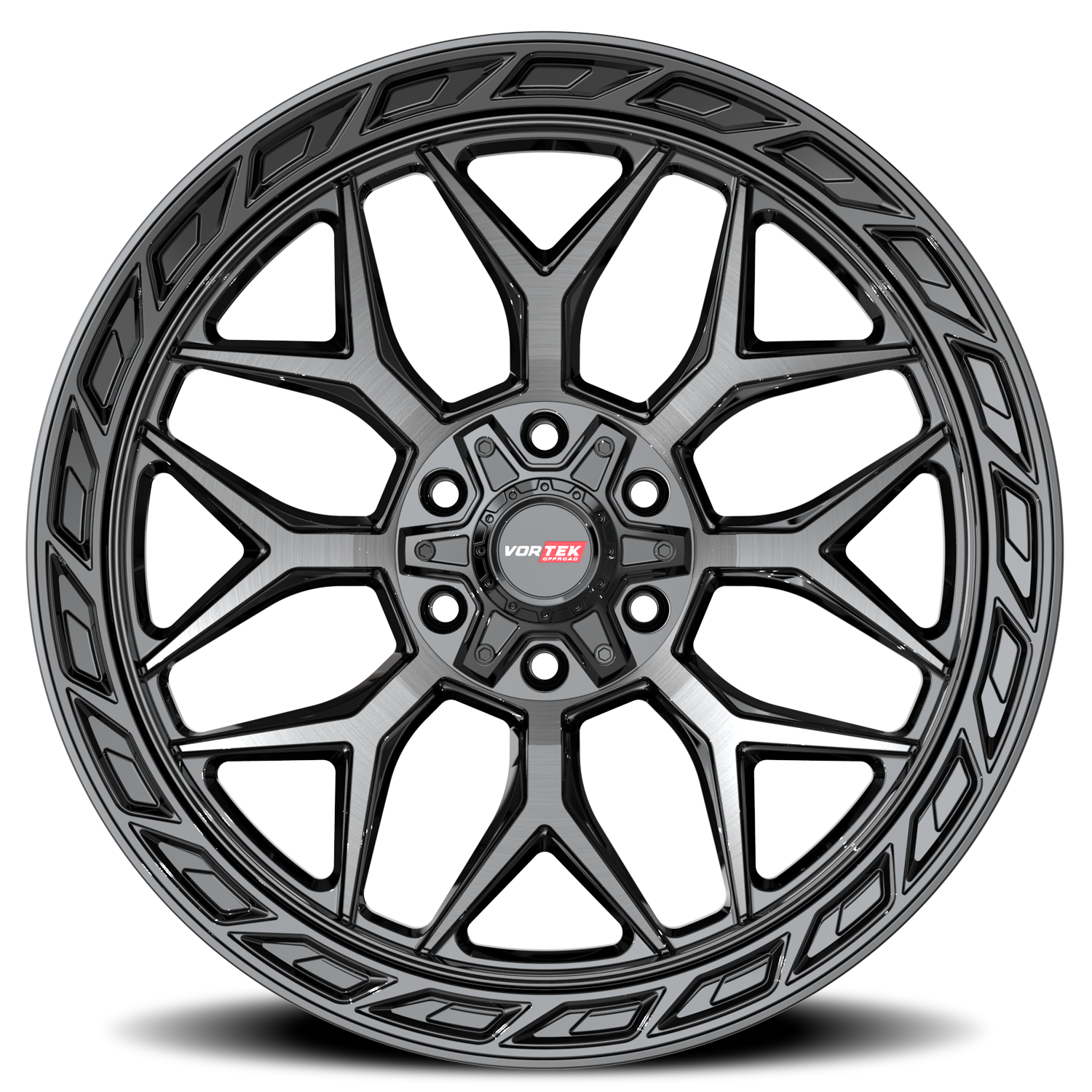 VORTEK VRP-504 20X9 18 5X139.7/5X150 BLACK DIAMOND CUT WITH DARK TINT