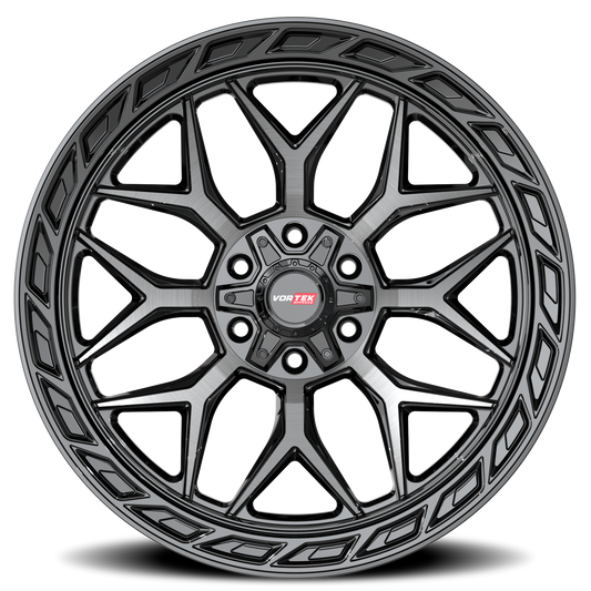 VORTEK VRP-504 22X10 -18 5X127/5X139.7 BLACK DIAMOND CUT WITH DARK TINT