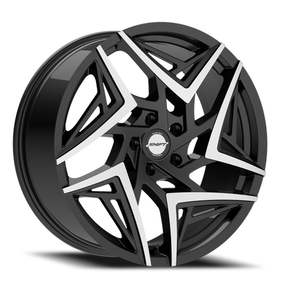 SHIFT H36 VALVE 18X8.5 35MM 5X100 GLOSS BLACK MACHINED TIPS | H3688550035GBMT