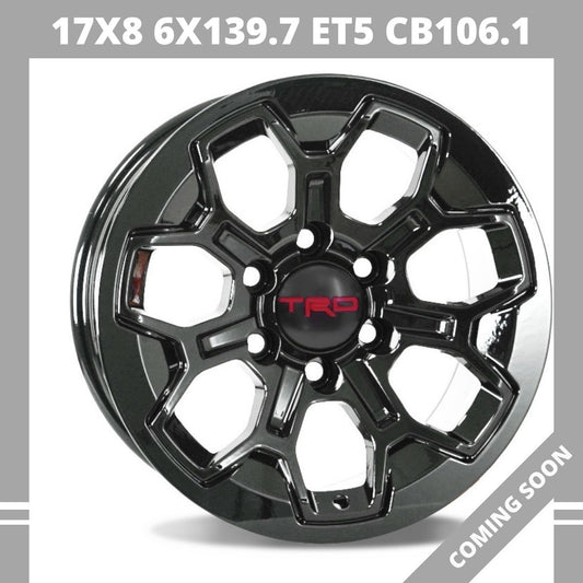 SET OF 4 TRD 17x8 6x139.7 ET5 CB106.1 Black