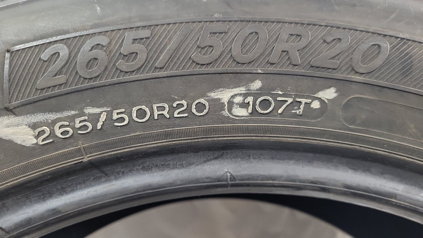 SET OF 2 - 265/50R20 Michelin Defender LTX M/S - Used Tires