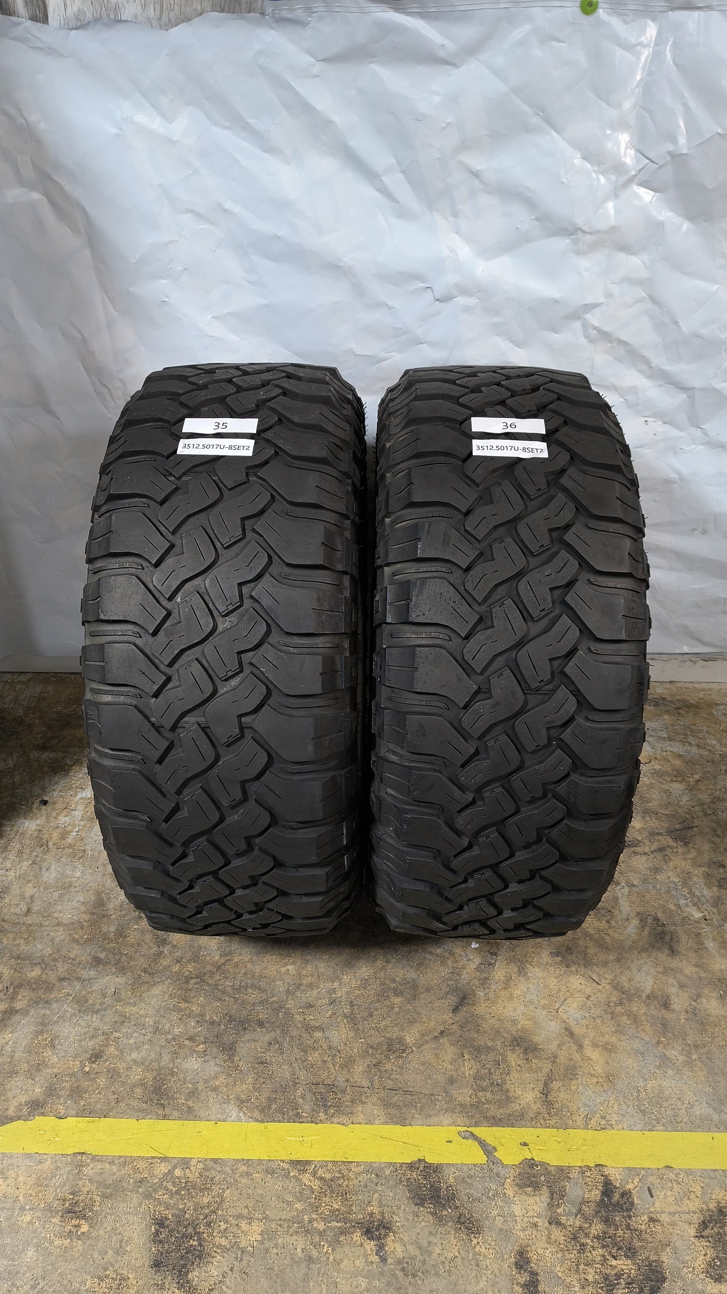 Set Of 2 - 35X12.50R17 Falken Wildpeak M/T - Used Tires