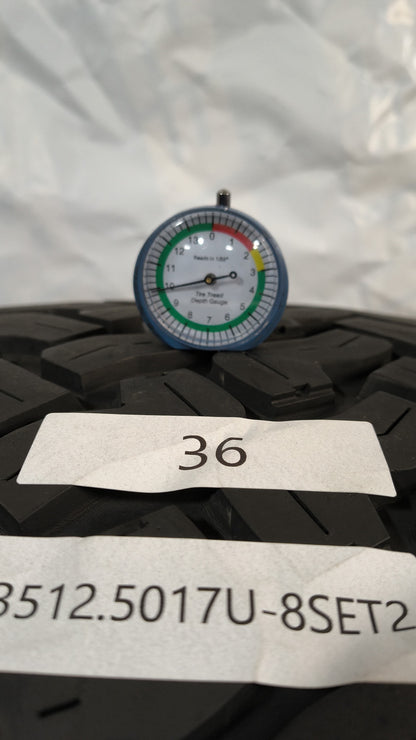 Set Of 2 - 35X12.50R17 Falken Wildpeak M/T - Used Tires