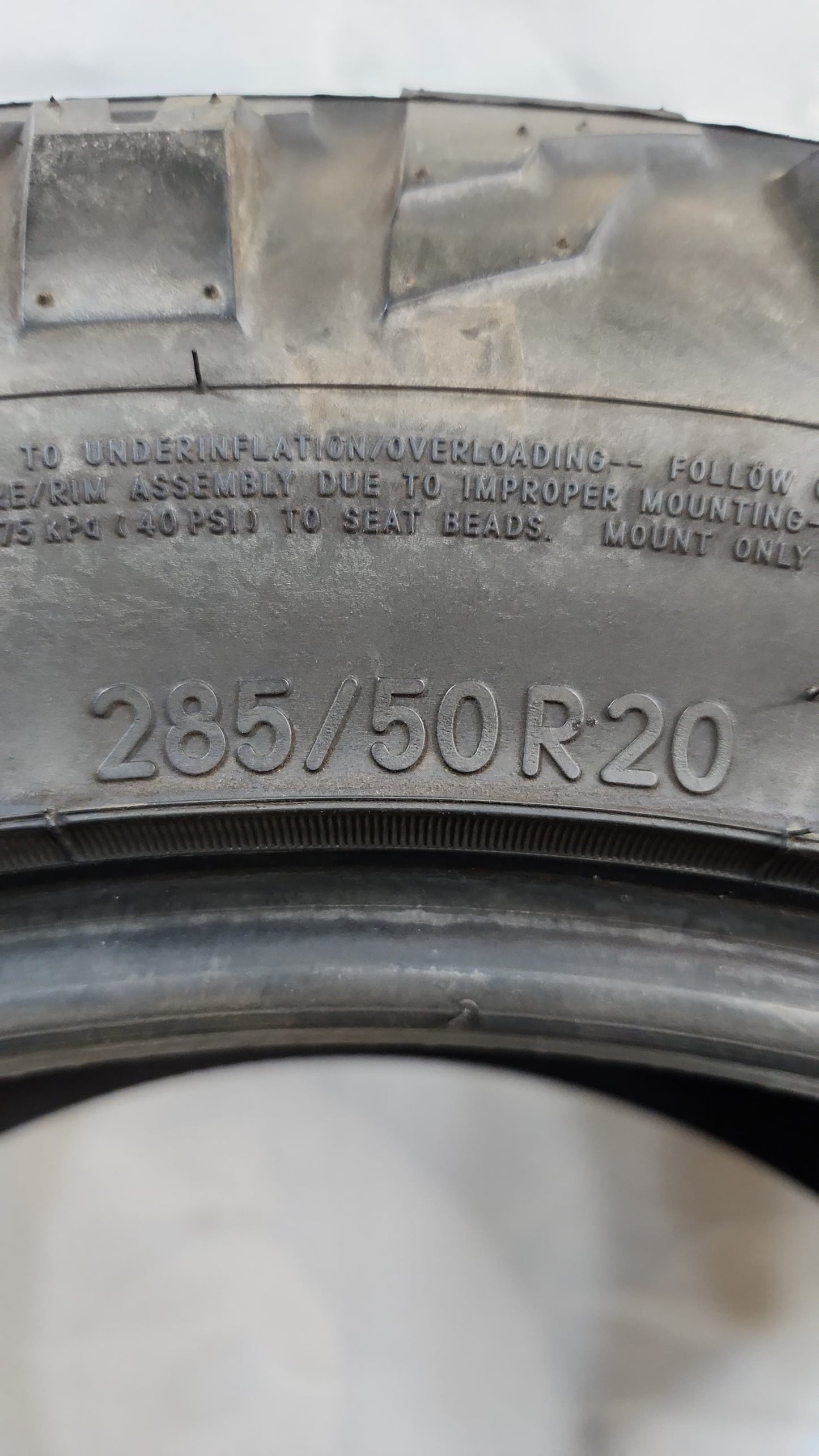 Set of 2 - 285/50R20 Nitto Ridge Grappler - Used Tires