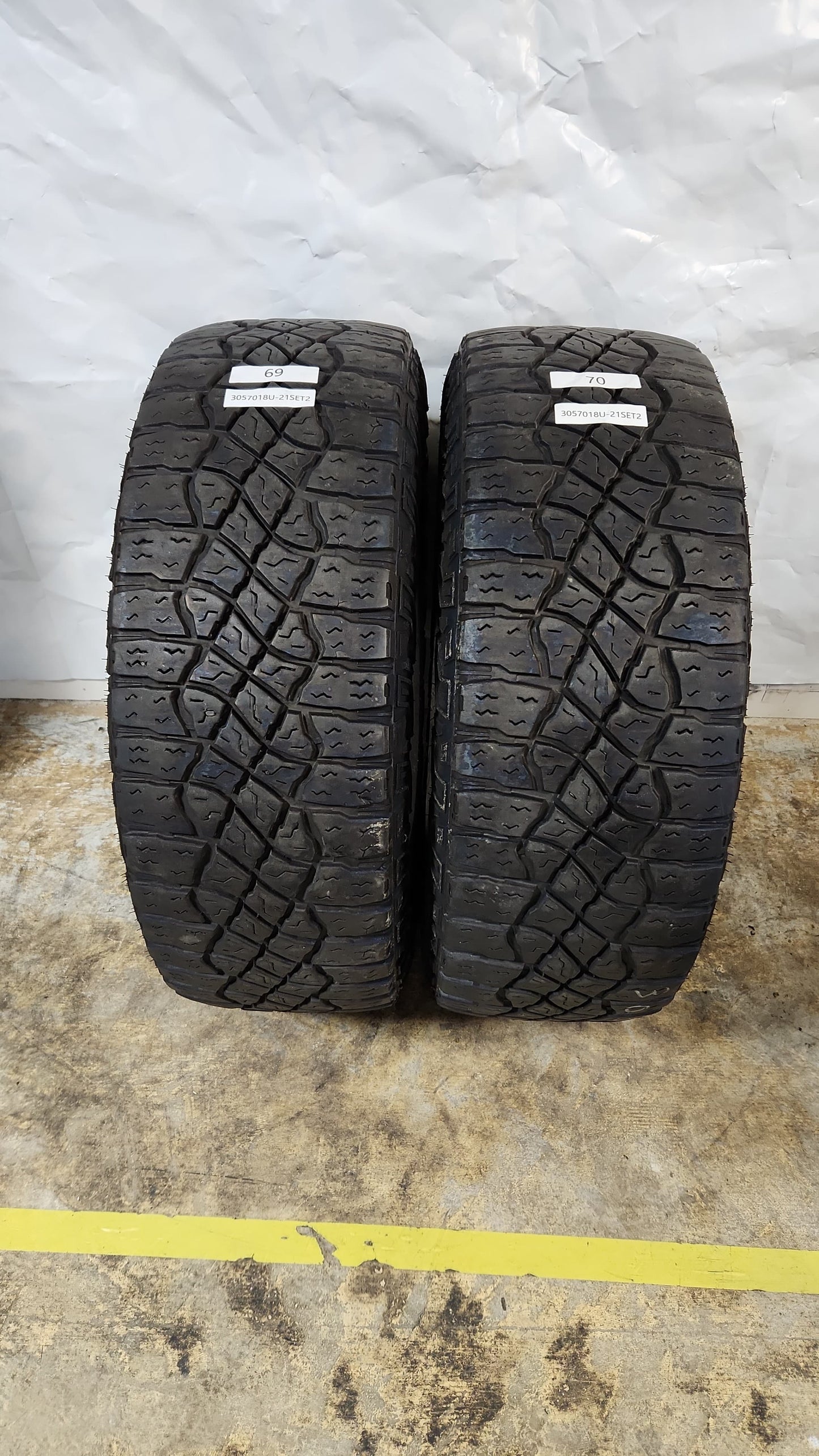 Set of 2 - 305/70R18 Goodyear Wrangler Territory M/T - Used Tires