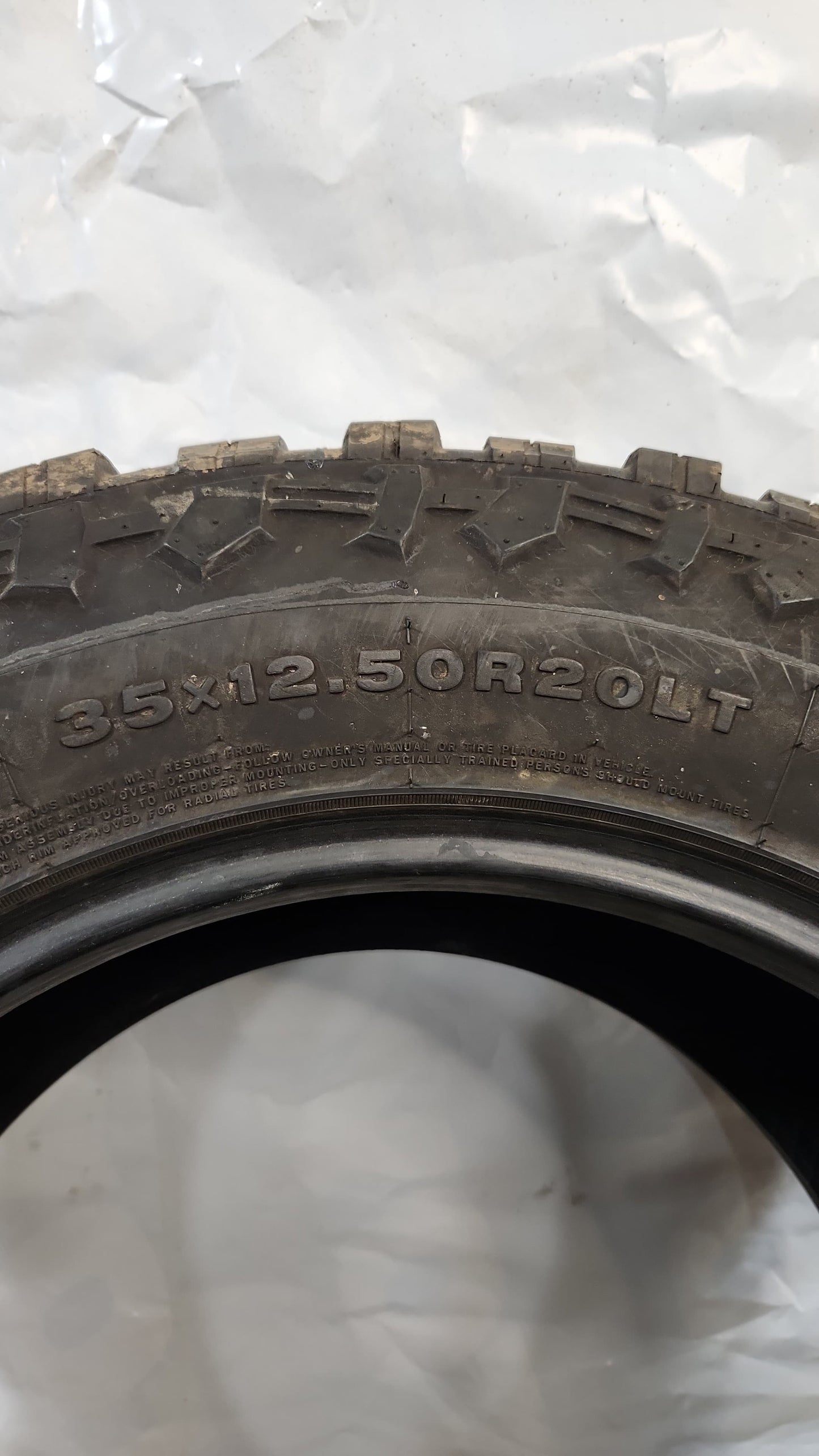 Used Tire- 35X12.50R20 Roadone Cavalry M/T 7/32