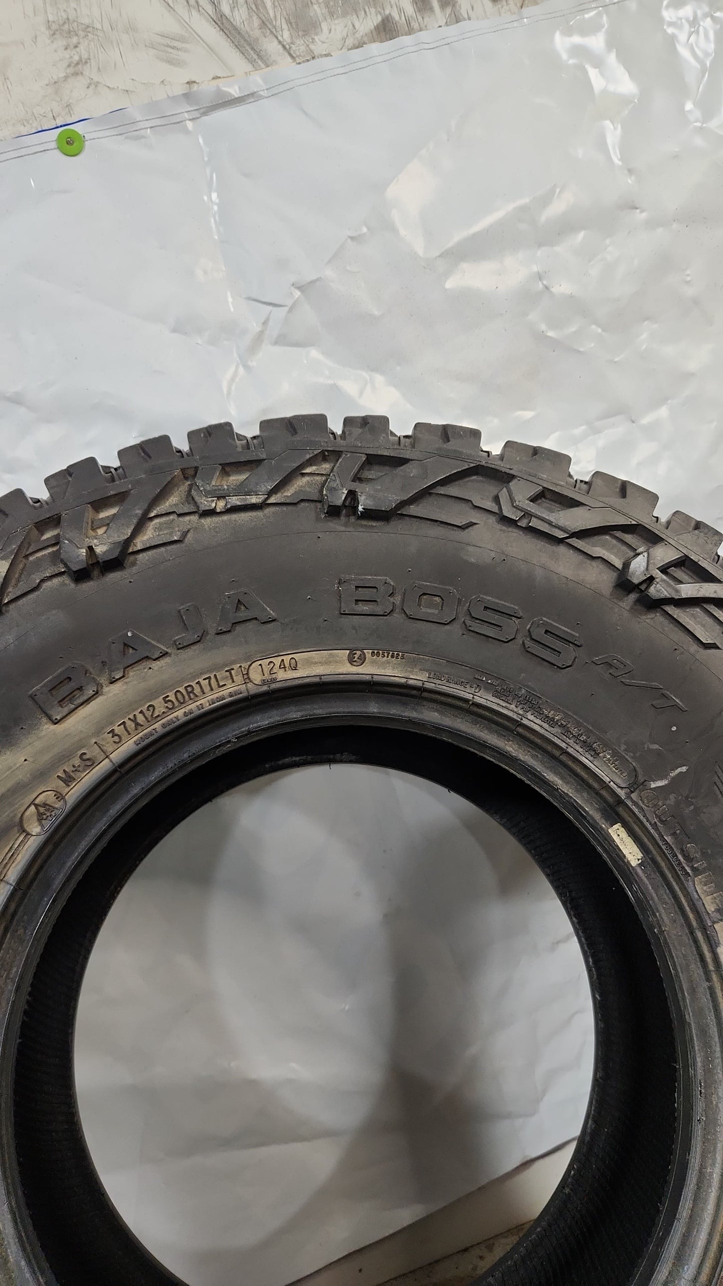 Used Tire- 37X12.50R17 Mickey Thompson Baja Boss A/T 9/32