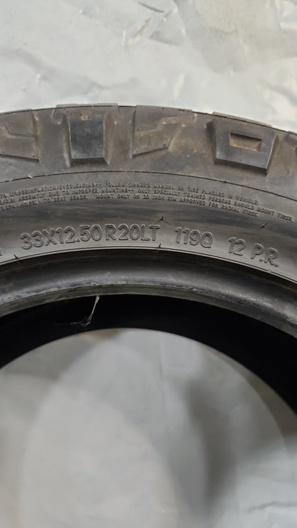 Used Tire - 33X12.50R20 Nitto Ridge Grappler 9/32