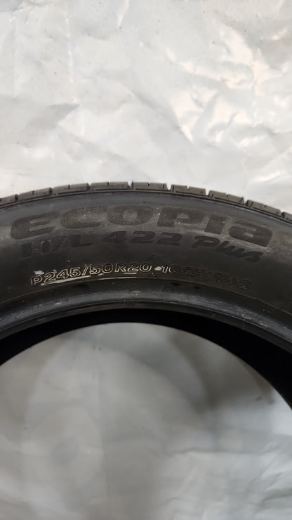 Set of 2 - 245/50R20 Bridgestone Ecopia H/L 422 Plus 7/32 - Used Tires