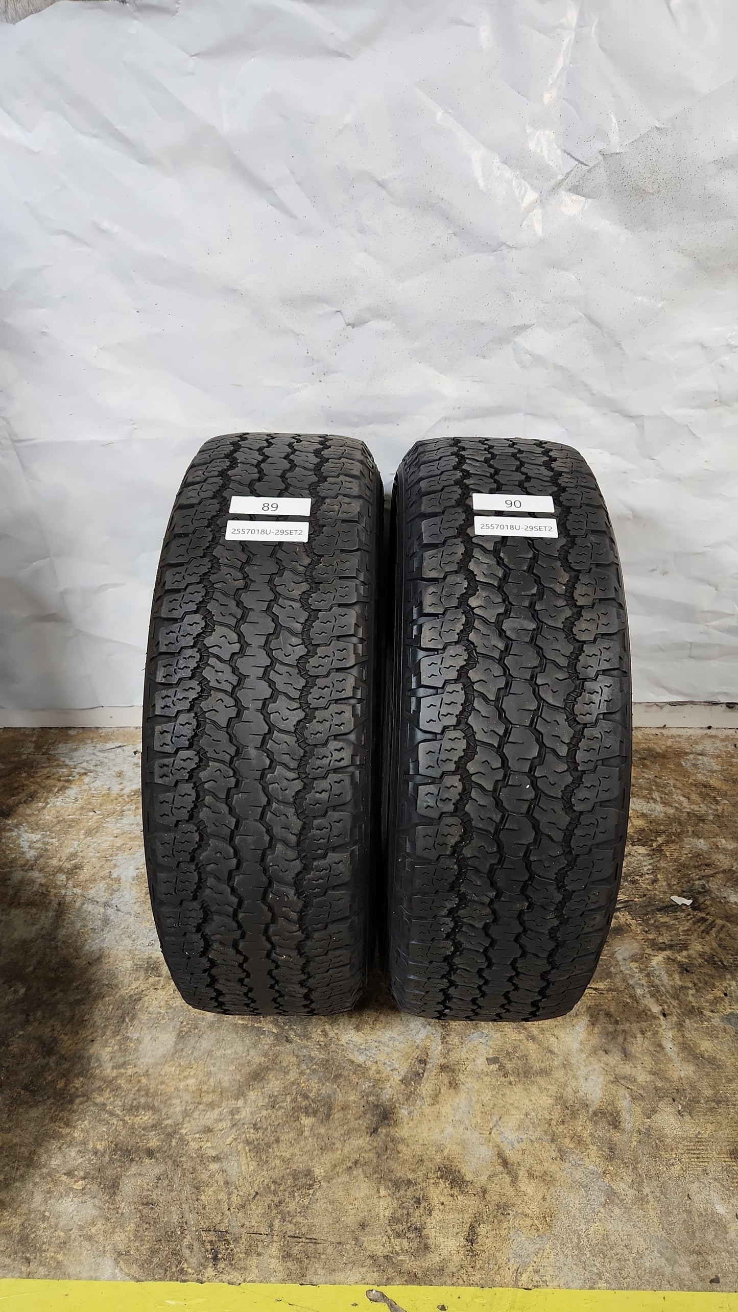 Set of 2 - 255/70R18 Goodyear Wrangler All-Terrain Adventure Kevlar - Used Tires