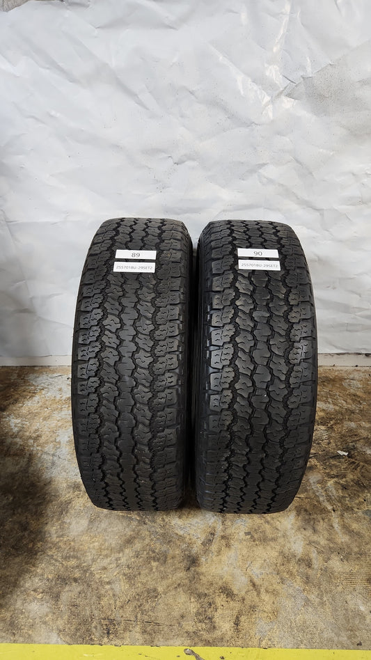 Set of 2 - 255/70R18 Goodyear Wrangler All-Terrain Adventure Kevlar - Used Tires