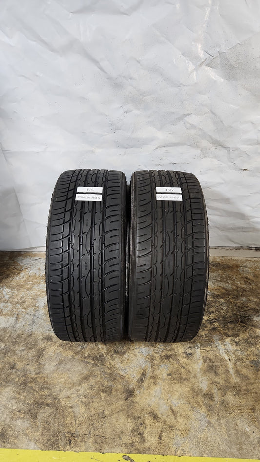 Set of 2 - 255/30R22 Zenna Argus UHP 7/32 - Used Tires