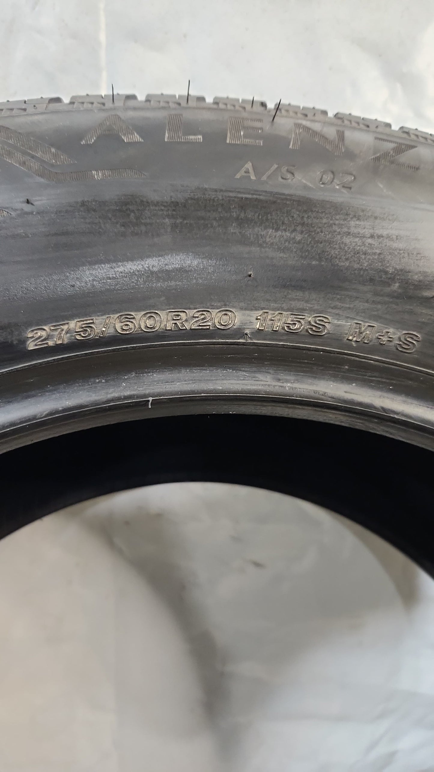 Used Tire - 275/60R20 Bridgestone Alenza A/S 02