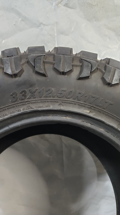 Set of 2 - 33X12.50R17 Atturo Trail Blade M/T - Used Tires
