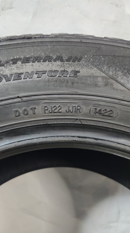 Used Tire - 255/65R17 Goodyear Wrangler All-Terrain Adventure Kevlar