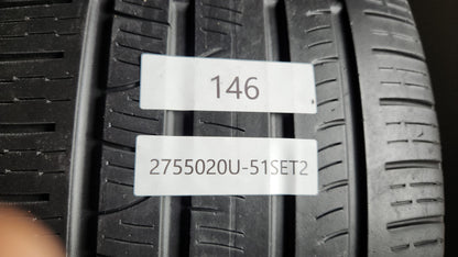 Set of 2 - 275/50R20 Pirelli Scorpion Verde All Season - Used Tires