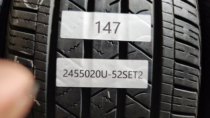 Set of 2 - 245/50R20 Continental Cross Contact LX Sport - Used Tires