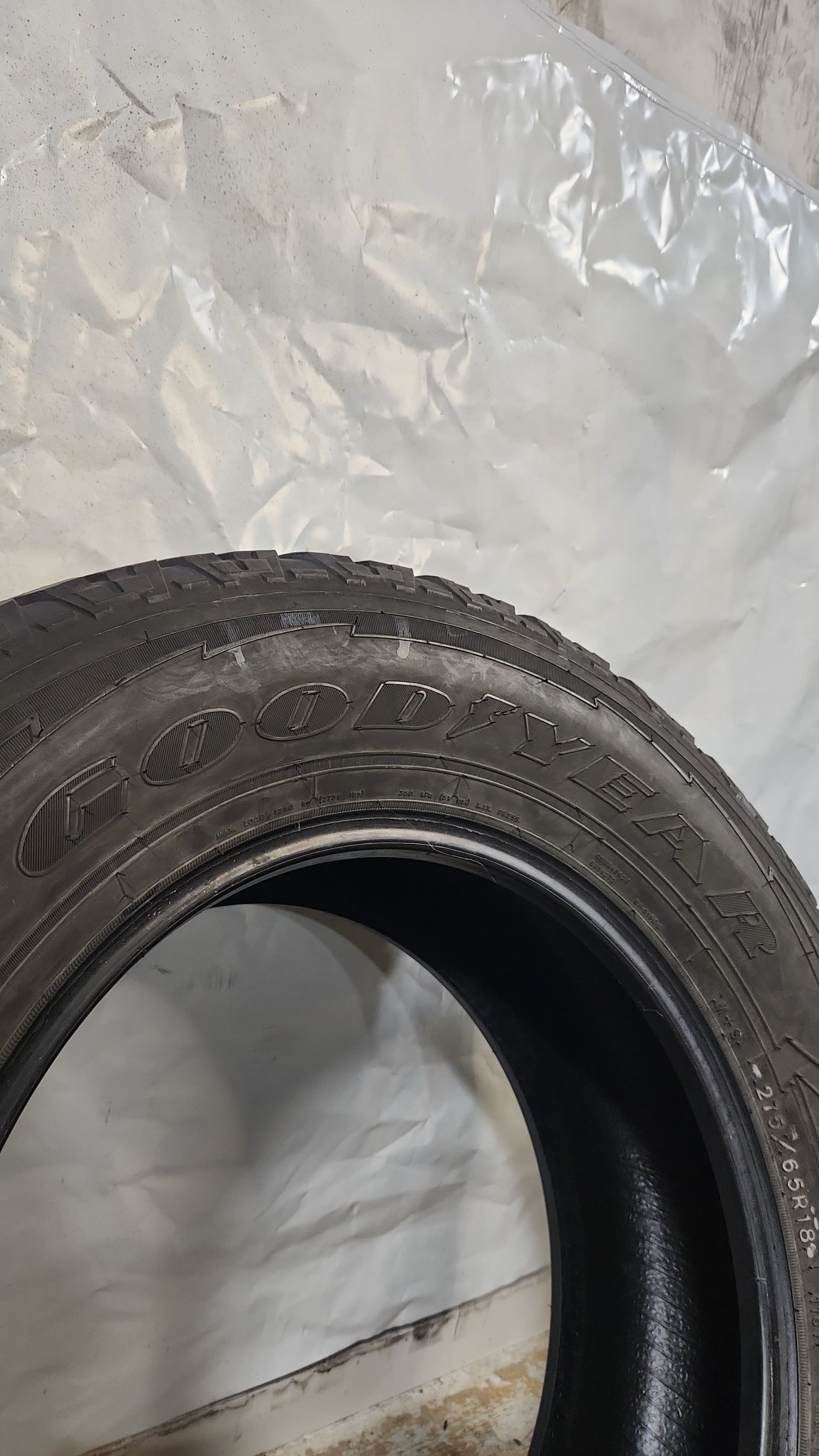 Used Tire - 275/65R18 Goodyear Wrangler All-Terrain Adventure Kevlar