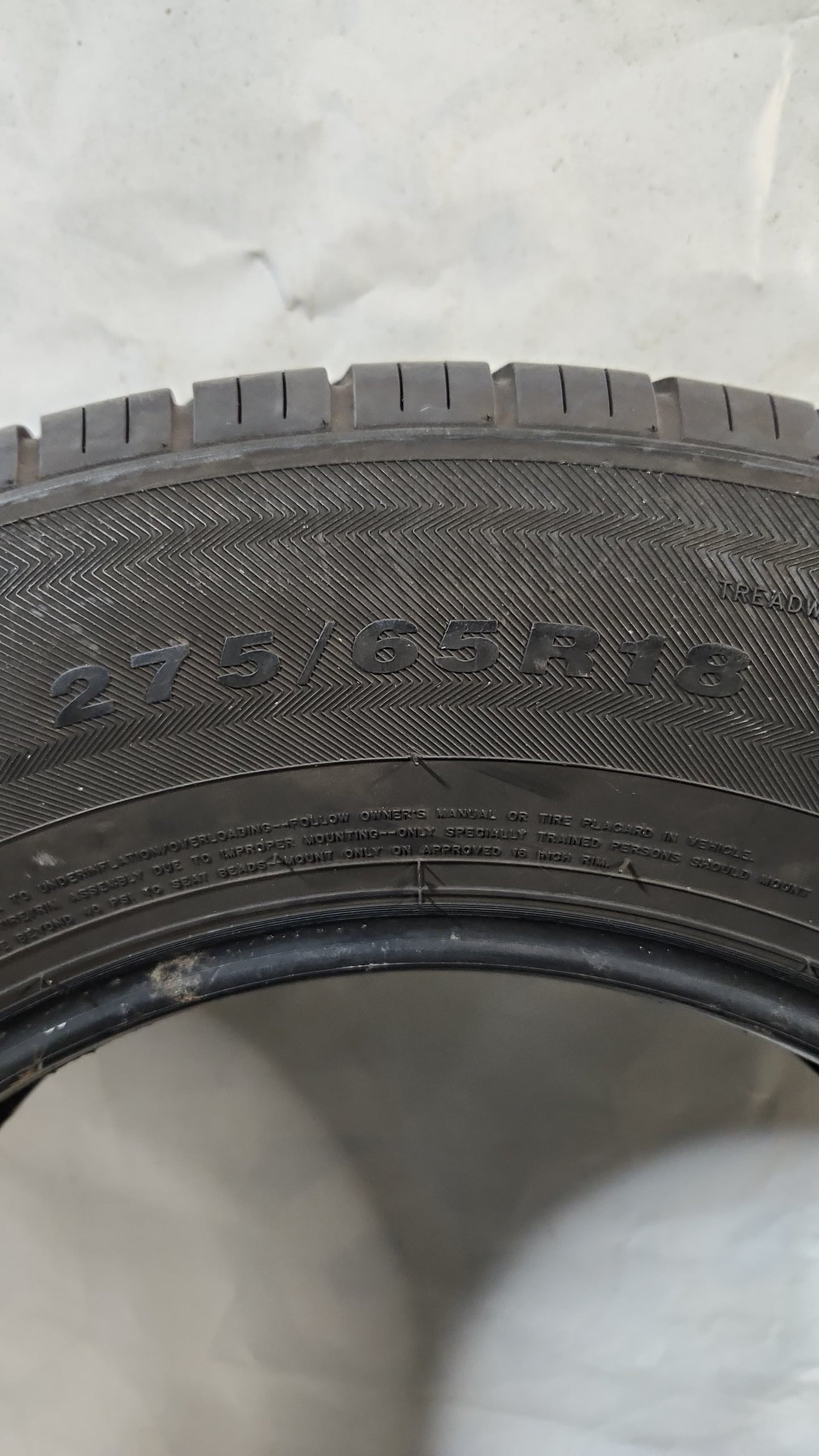 Used Tire - 275/65R18 Performer CXV Sport